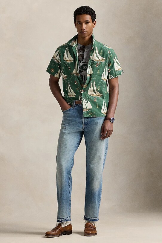 Odzież Polo Ralph Lauren koszula 710971217 zielony