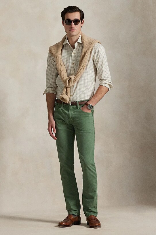 Odzież Polo Ralph Lauren koszula bawełniana 710973083 beżowy