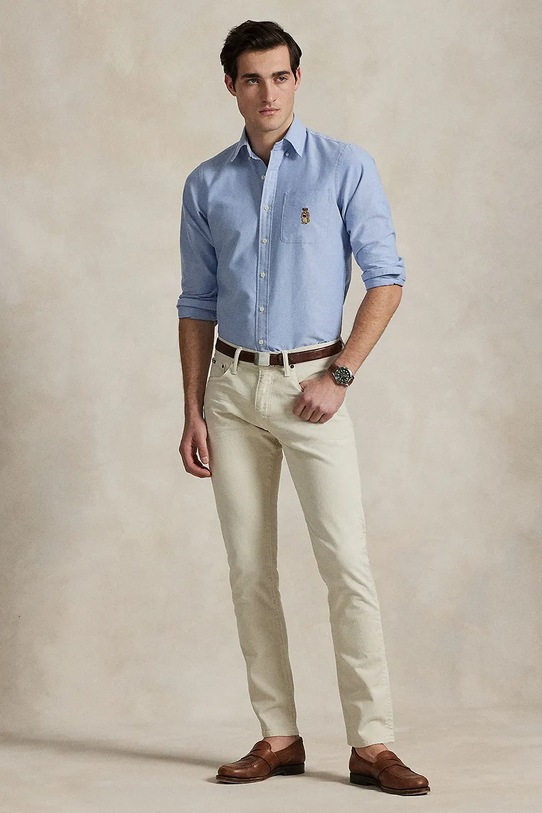 Ρούχα Βαμβακερό πουκάμισο Polo Ralph Lauren 710974543 μπλε