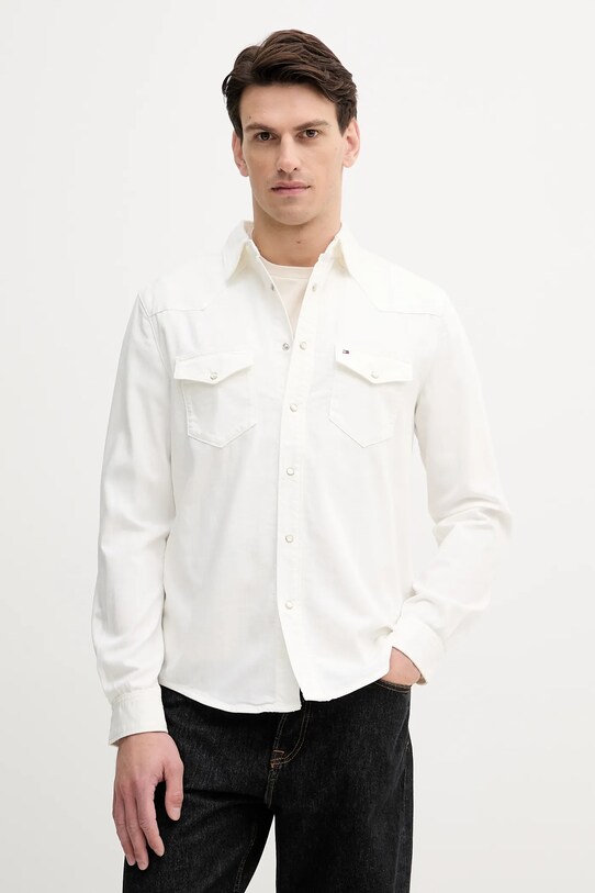 Tommy Hilfiger koszula jeansowa bawełna beżowy MW0MW40684