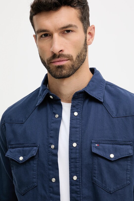 Tommy Hilfiger cămașă jeans bleumarin MW0MW40684