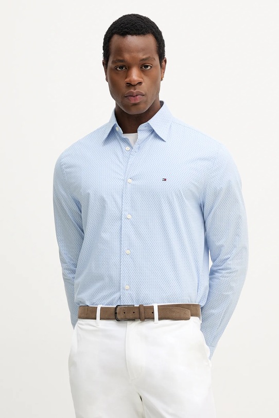 Βαμβακερό πουκάμισο Tommy Hilfiger κανονικό μπλε MW0MW39438