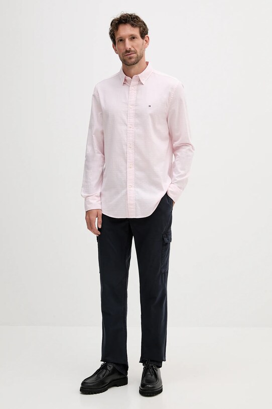 Tommy Hilfiger koszula bawełniana MW0MW39446 różowy AW25