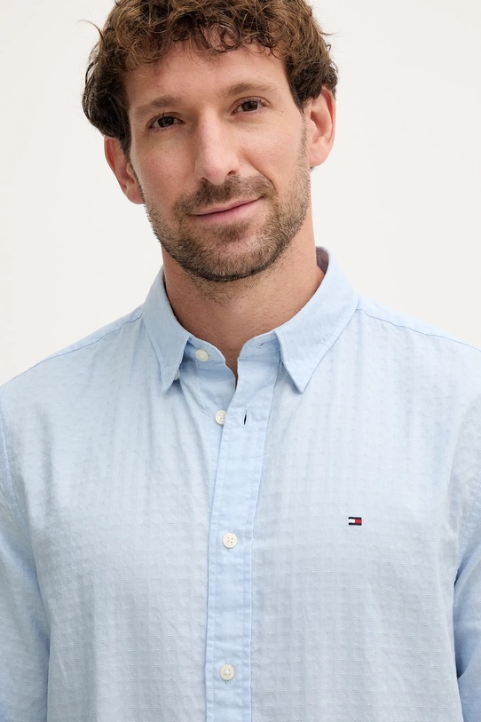 Tommy Hilfiger koszula bawełniana niebieski MW0MW39446