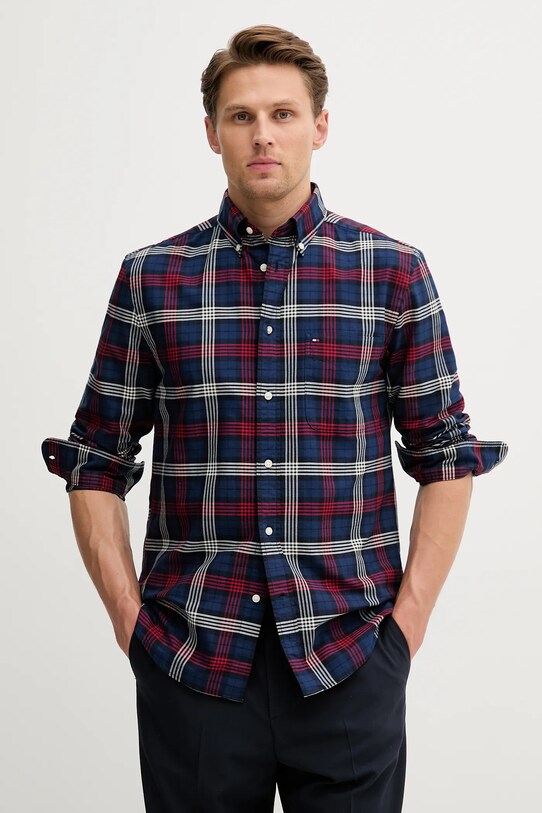 Tommy Hilfiger cămașă din bumbac cu modele bleumarin MW0MW39681
