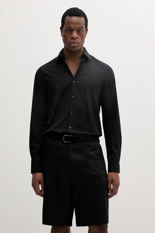 Calvin Klein koszula z elastanem czarny LV019EU000