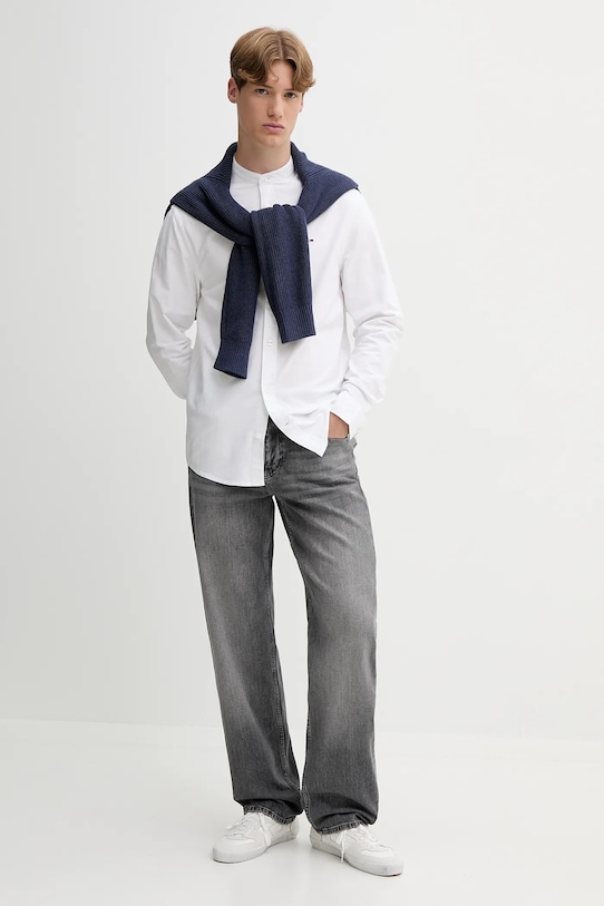 Бавовняна сорочка Tommy Jeans DM0DM21690 білий AW25