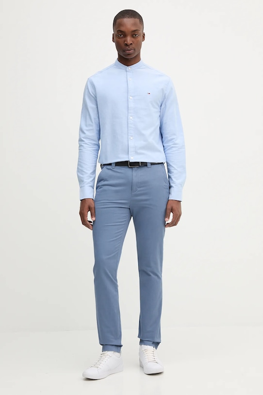 Бавовняна сорочка Tommy Jeans DM0DM21690 блакитний AW25