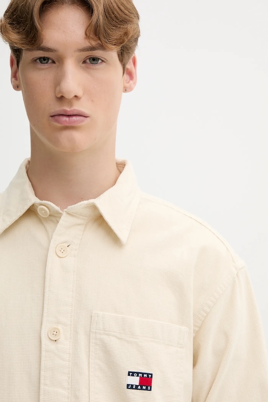 Tommy Jeans cămașă din bumbac bej DM0DM21698
