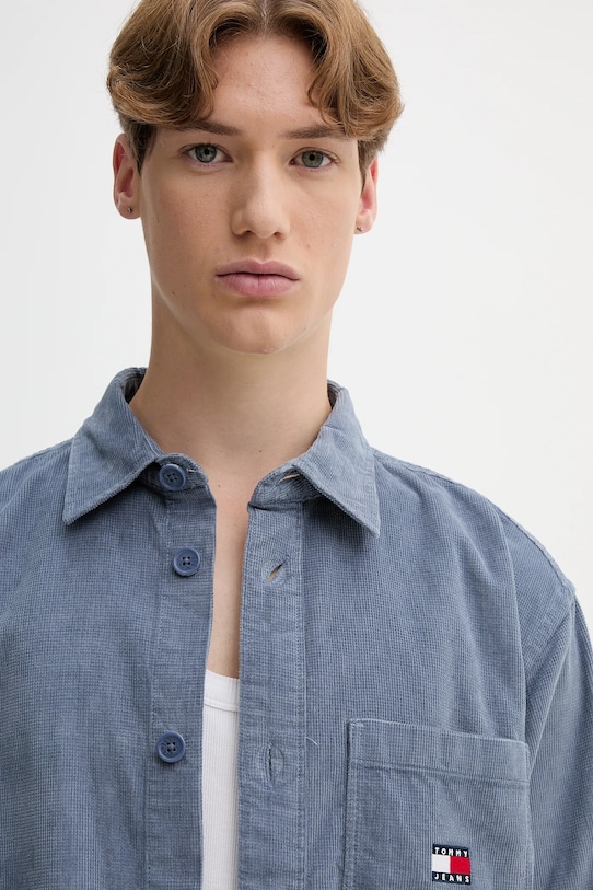 Tommy Jeans cămașă din bumbac albastru DM0DM21698