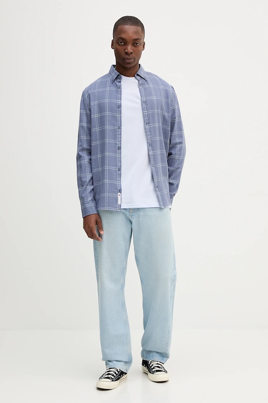 Tommy Jeans koszula bawełniana DM0DM21701 niebieski AW25