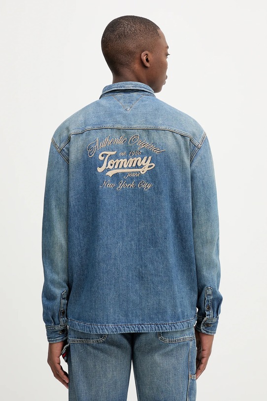 Τζιν πουκάμισο Tommy Jeans μακρύ μπλε DM0DM21918