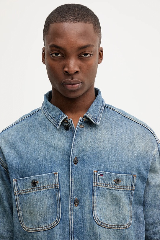 Τζιν πουκάμισο Tommy Jeans μπλε DM0DM21918