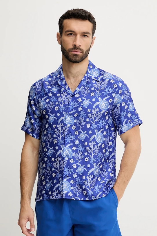 Vilebrequin koszula jedwabna CHARLI regular niebieski HARCW227