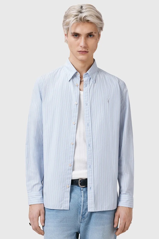 AllSaints cămașă din bumbac SAINT M087SC albastru