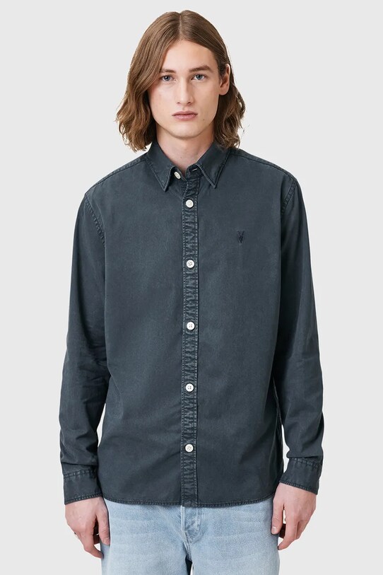 AllSaints koszula BODHI M090SC granatowy