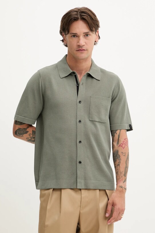 Košile Rag & Bone hladký zelená MBS25P038LN38