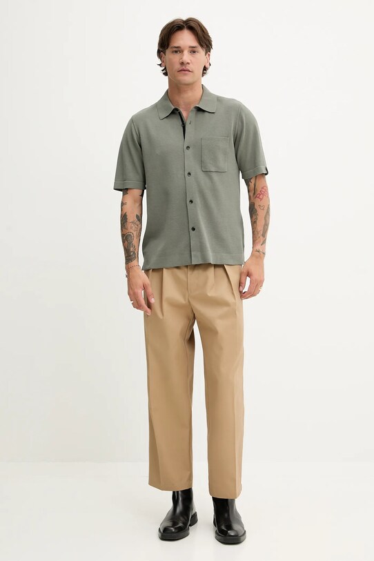 Košile Rag & Bone MBS25P038LN38 zelená AW25