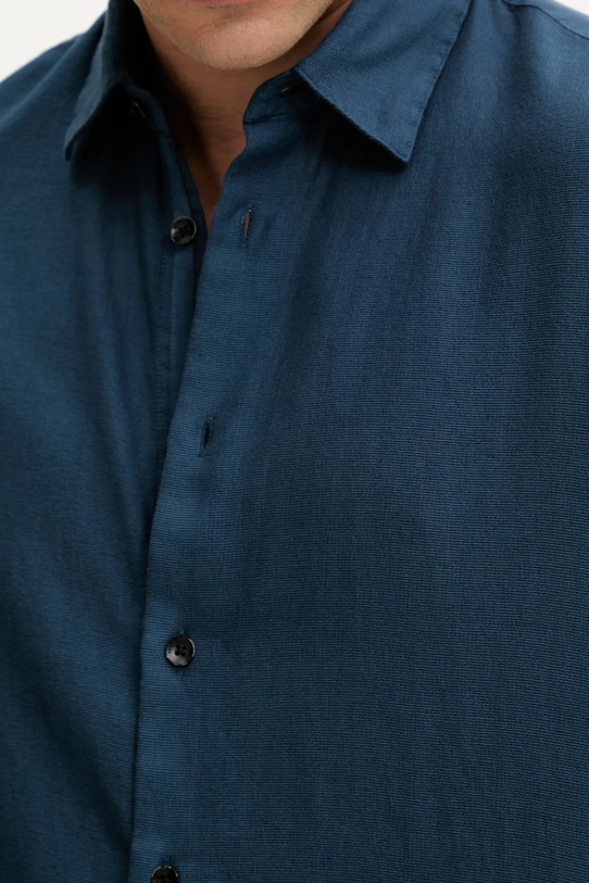 Rag & Bone cămașă MBW25PA018PCML bleumarin