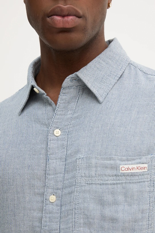 Бавовняна сорочка Calvin Klein Jeans LV04RC706G блакитний