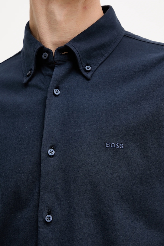 BOSS Orange koszula bawełniana 50543089 granatowy
