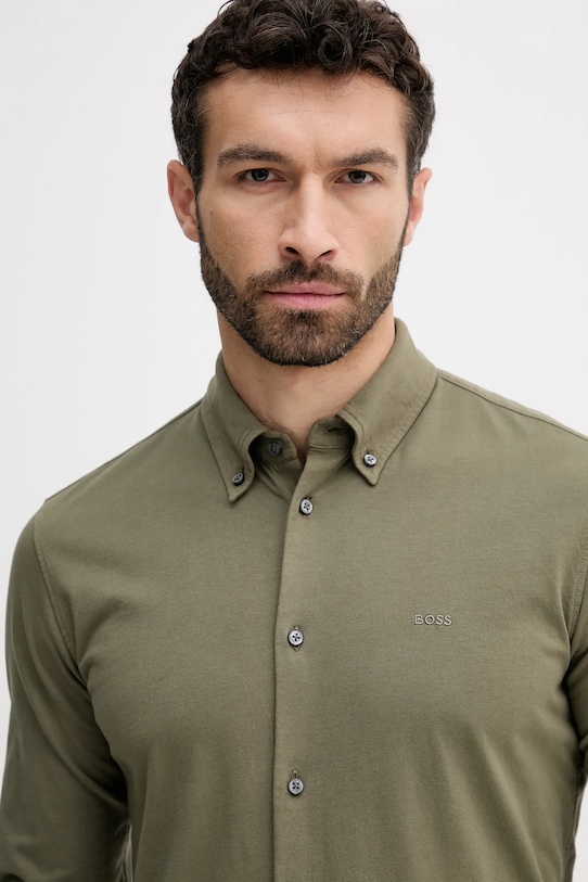BOSS Orange koszula bawełniana zielony 50543089