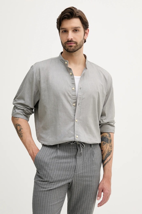 BOSS Orange cămașă din bumbac lung verde 50543101