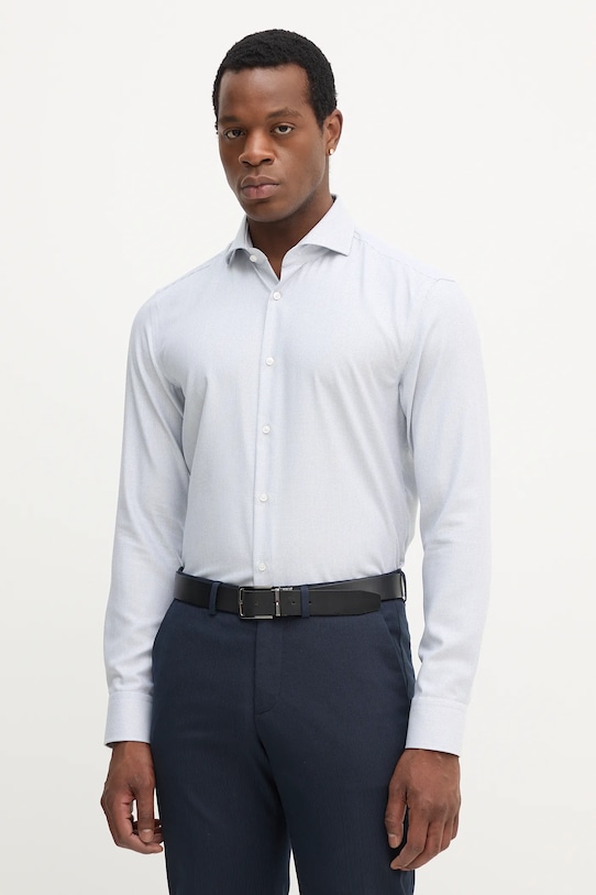 BOSS cămașă din bumbac cu modele albastru 50545945