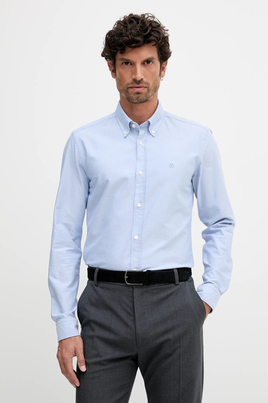 Bombažna srajca BOSS Casual modra 50544951