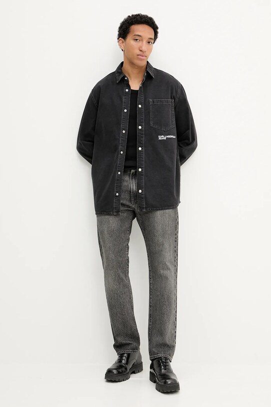 Karl Lagerfeld Jeans koszula jeansowa A3M16001 czarny AW25