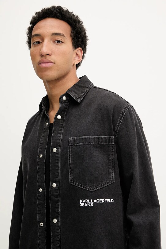 Karl Lagerfeld Jeans koszula jeansowa czarny A3M16001