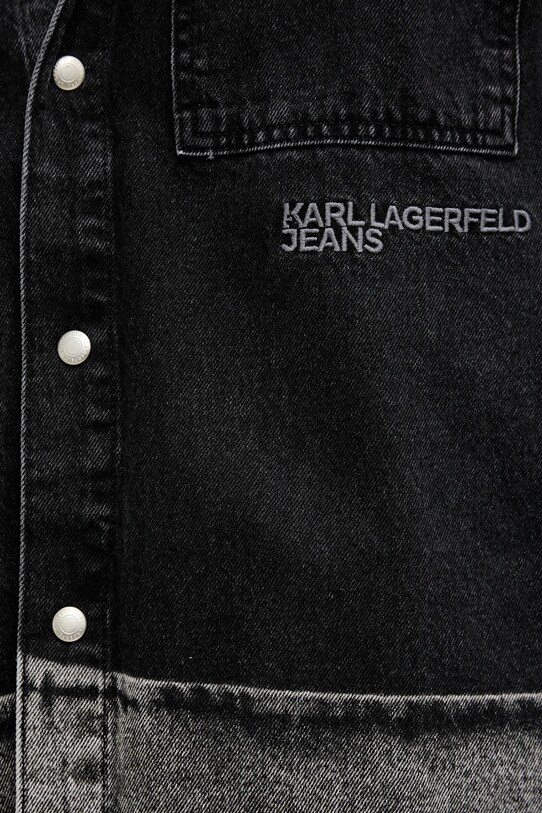 Rifľová košeľa Karl Lagerfeld Jeans A3M16003 čierna