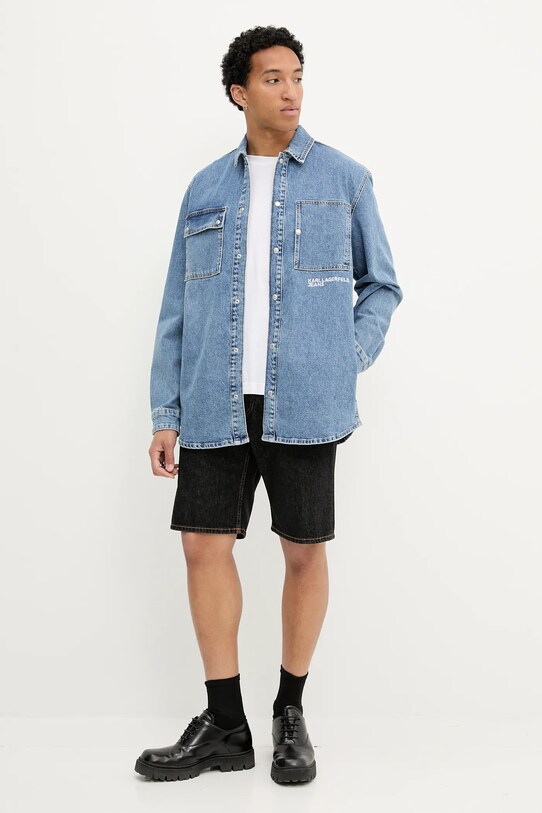 Karl Lagerfeld Jeans koszula jeansowa A3M16004 niebieski AW25