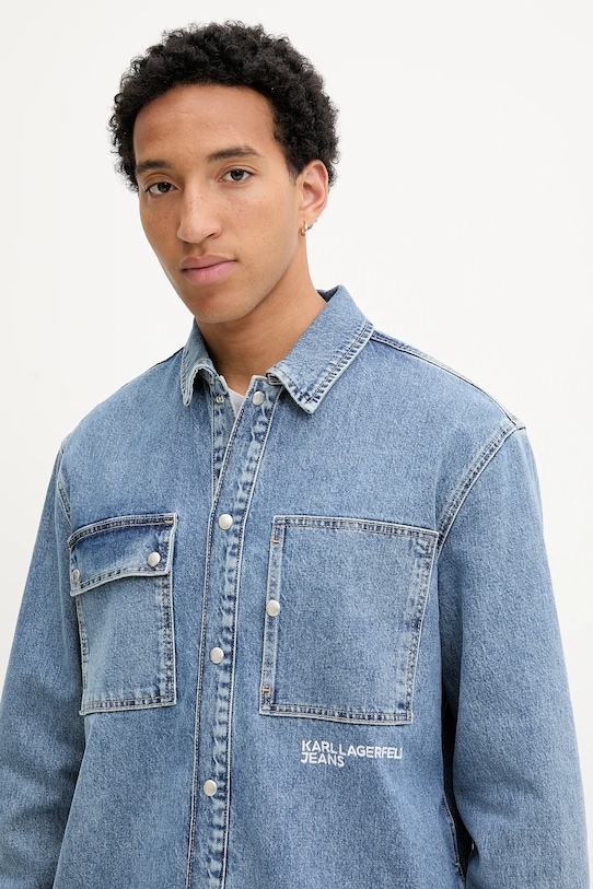 Karl Lagerfeld Jeans koszula jeansowa niebieski A3M16004
