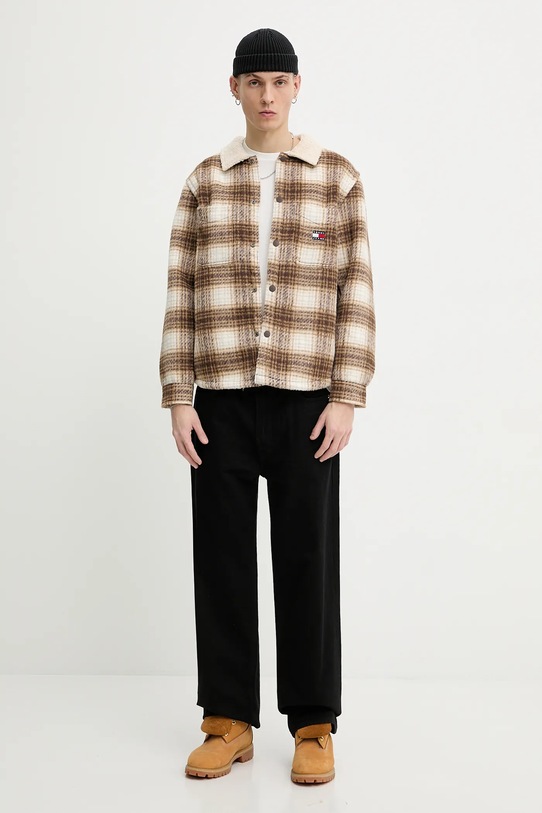Куртка-рубашка Tommy Jeans DM0DM22010 коричневый AW25