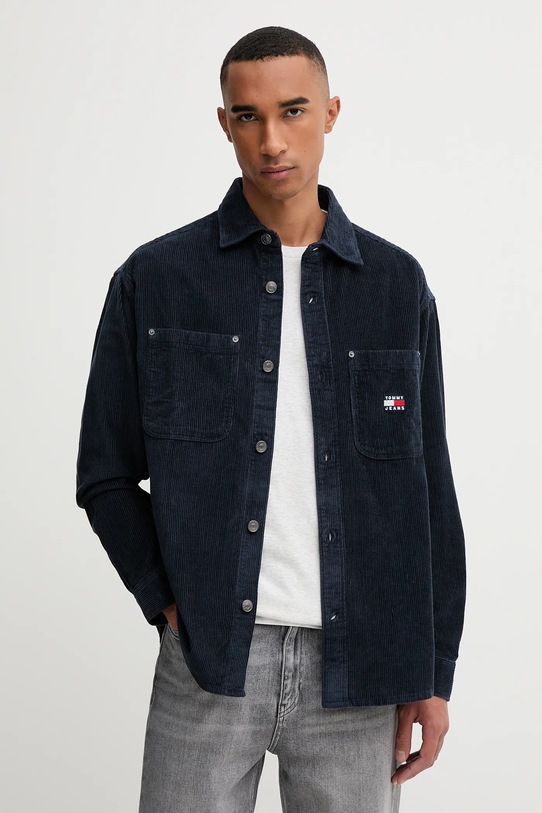 Tommy Jeans koszula sztruksowa bawełna granatowy DM0DM22016