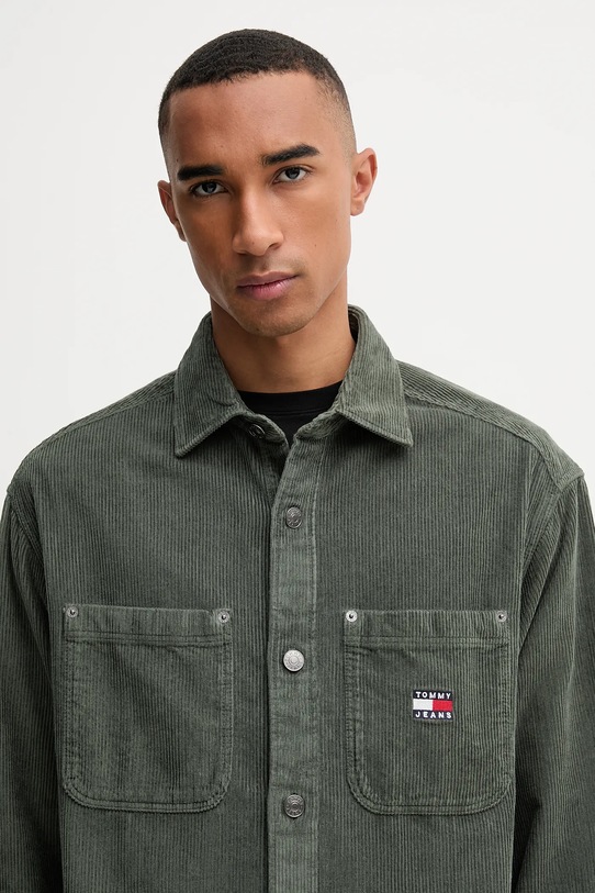 Tommy Jeans koszula sztruksowa zielony DM0DM22016