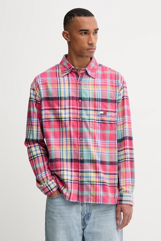 Tommy Jeans koszula bawełniana wzorzyste różowy DM0DM22020