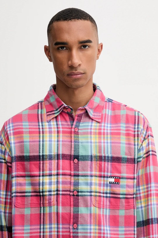 Odzież Tommy Jeans koszula bawełniana DM0DM22020 różowy