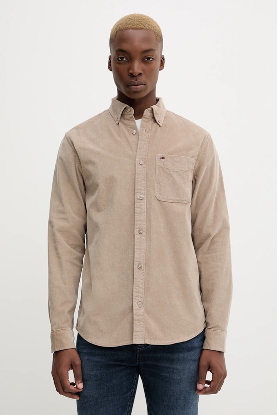 Вельветовая рубашка Tommy Jeans casual коричневый DM0DM22021