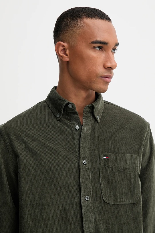 Tommy Jeans koszula sztruksowa zielony DM0DM22021