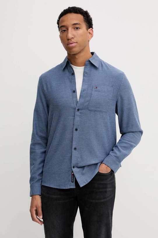 Хлопковая рубашка Tommy Jeans casual тёмно-синий DM0DM22023