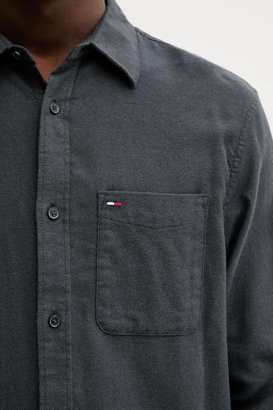 Хлопковая рубашка Tommy Jeans DM0DM22023 серый