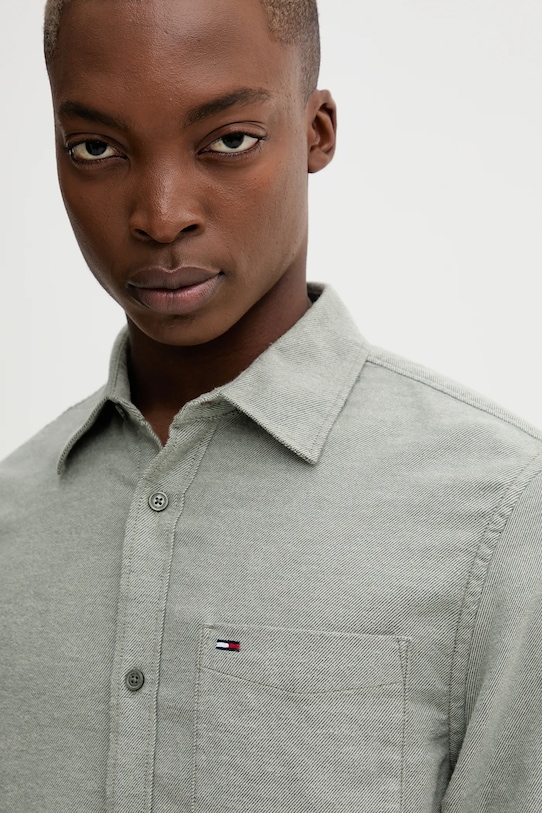 Tommy Jeans cămașă din bumbac verde DM0DM22023