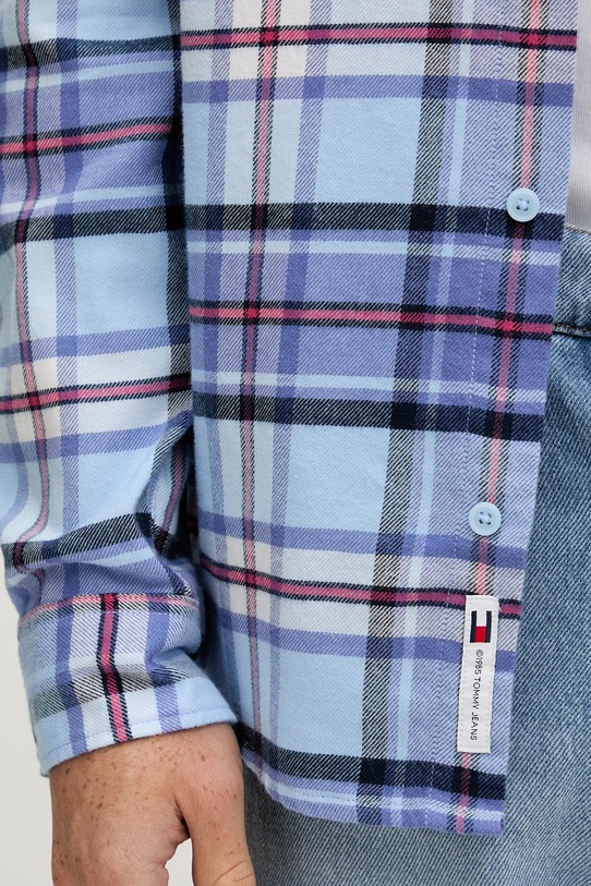 Хлопковая рубашка Tommy Jeans DM0DM22024 голубой