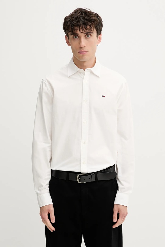 Tommy Jeans koszula bawełniana bawełna beżowy DM0DM22026