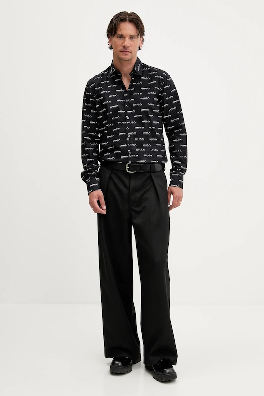 HUGO koszula bawełniana 50545349 czarny AW25