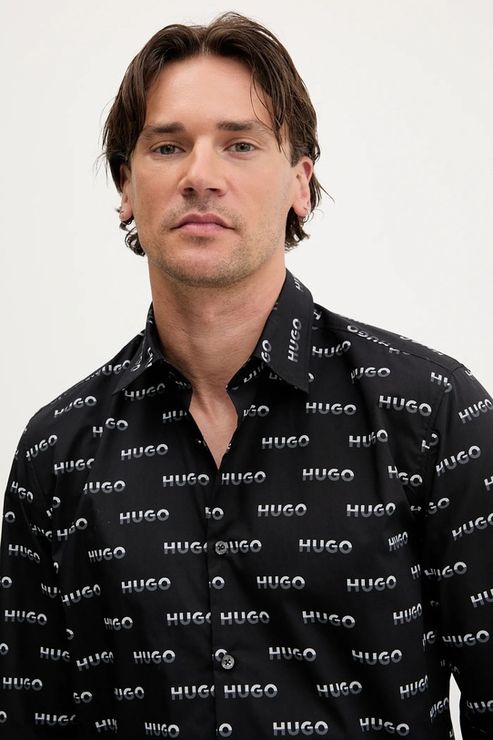 HUGO koszula bawełniana czarny 50545349