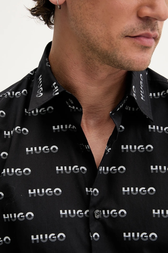 HUGO koszula bawełniana 50545349 czarny