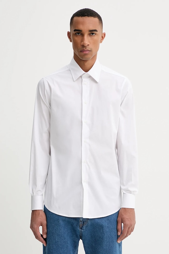 United Colors of Benetton cămașă lung alb 551MUQ049